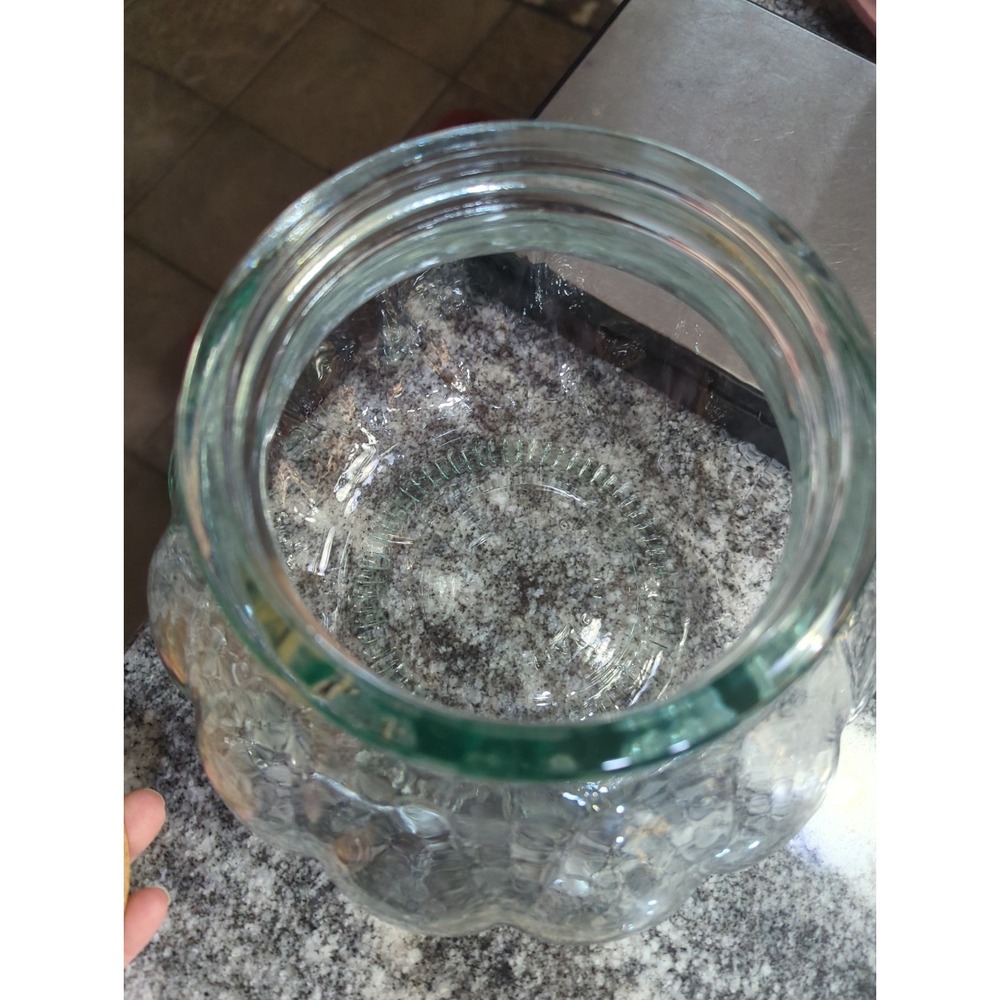 Vintage Italian Green Glass Pumpkin Shaped Canister Jar Cork Lid - Picture 3 of 8